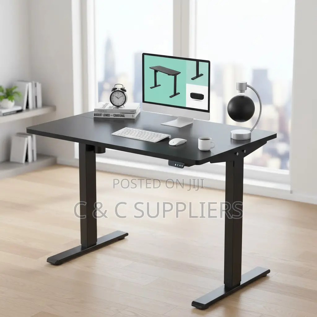 Black Electric LIftable Office Desk-1200mm