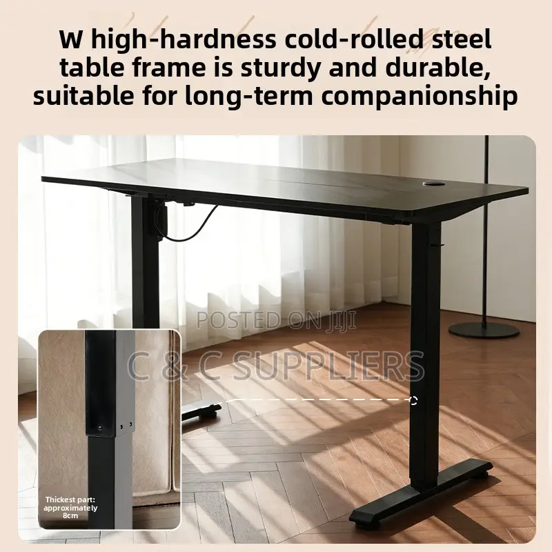 Black Electric LIftable Office Desk-1200mm