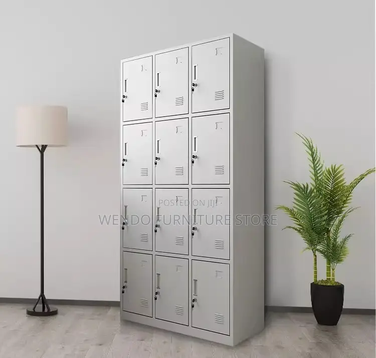 Office Cabinet; Institutional 12 Door Metallic Storage Cabinet