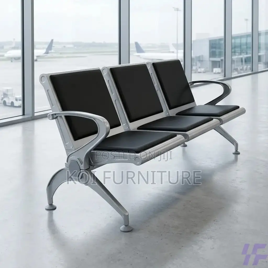 Office Bench; 3 Link Padded Office Waiting Bench