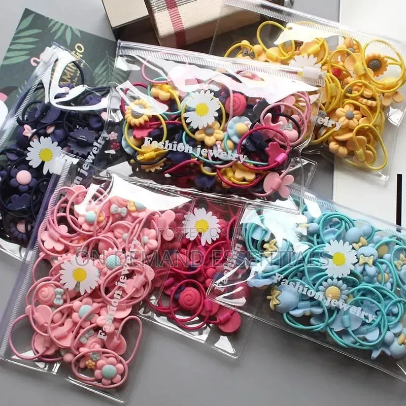 Cute Bowknot Flower Scrunchies Set