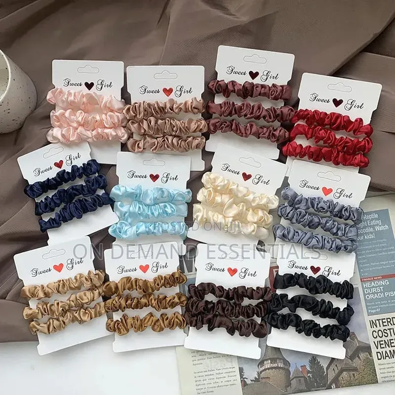 *3Pcs Vintage Scrunchie Satin Leopard Scrunchies Set