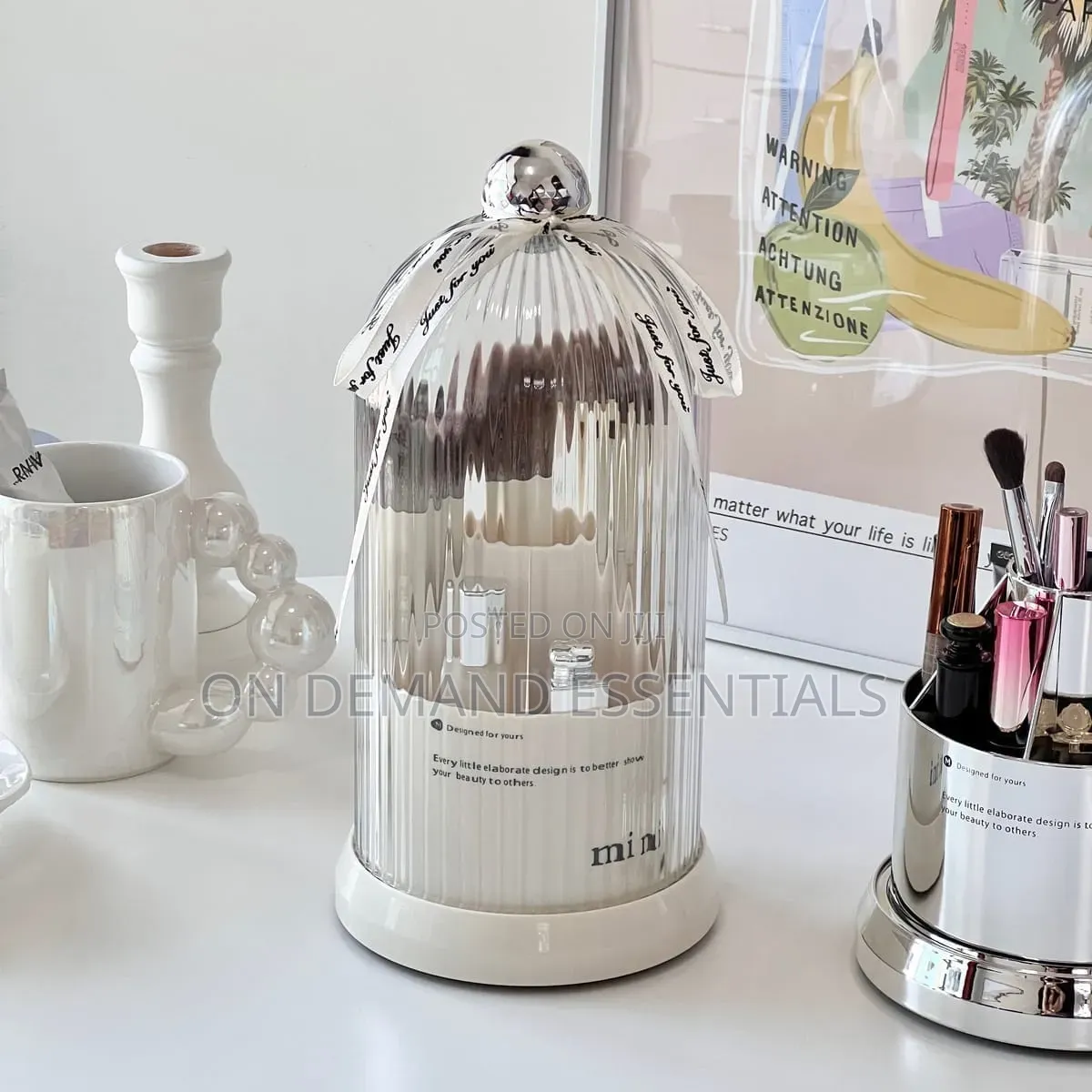 360 Rotating Desktop Makeup Brushes Holder