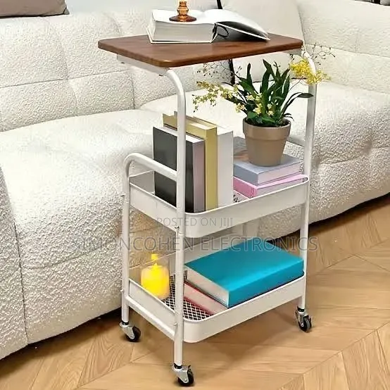 High Quality Wooden Top Trolley Rack With Wheels