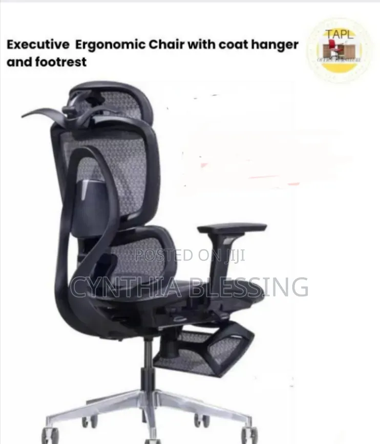 Executive Ergonomic Chair With Coat Hanger and Foot Rest