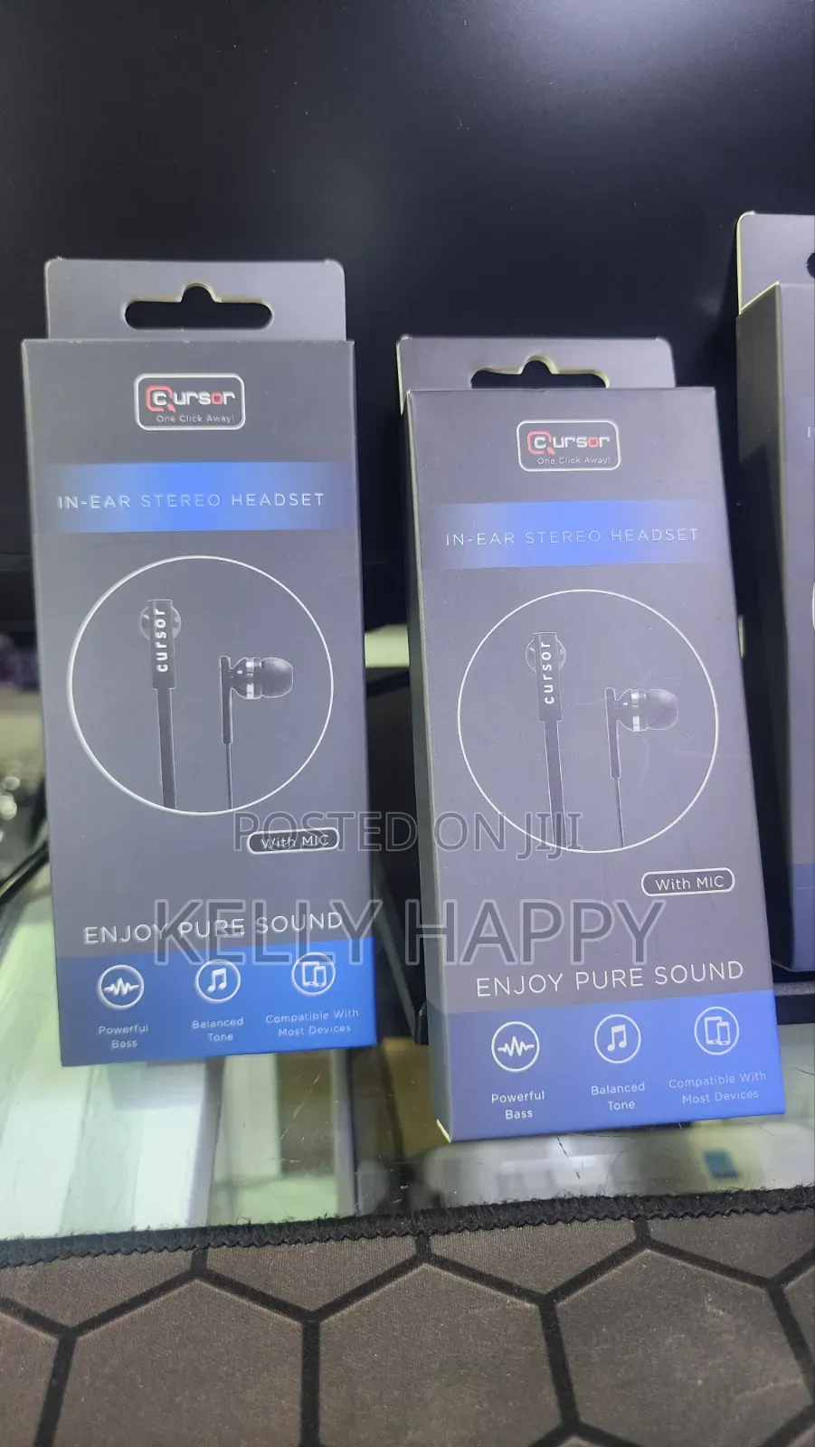 Cursor in EAR Stereo Headset With Mic