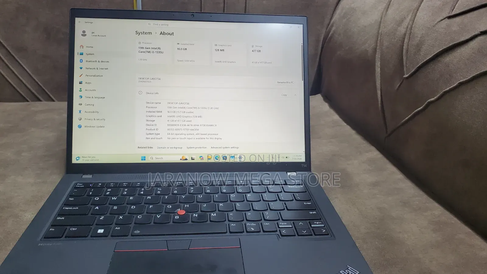 Laptop Lenovo ThinkPad T14 G4 16GB Intel SSD 512GB