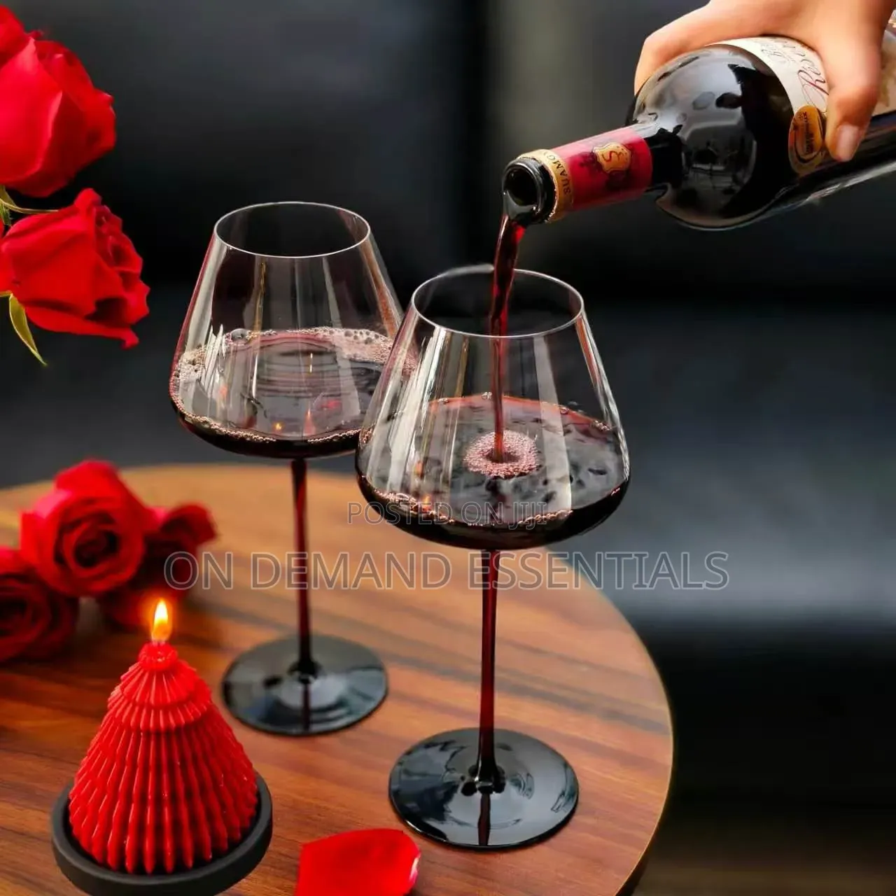 Premium Quality Burgundy Crystal Wine Glasses