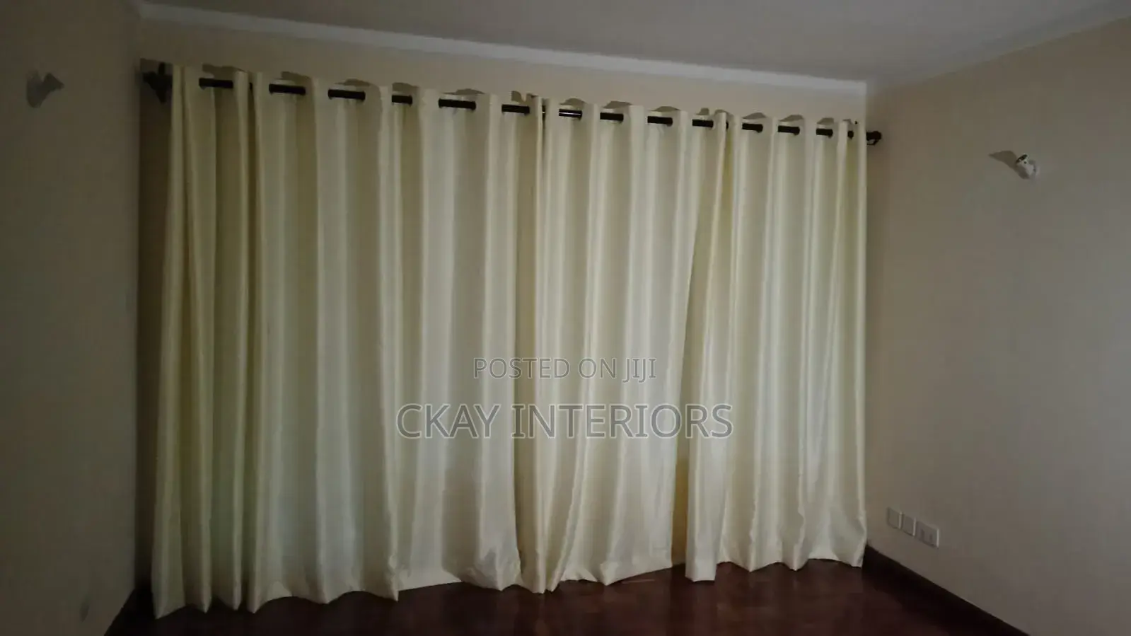 Cream and Pink Eyelates Perfect Blend of Beauty Window Curtains