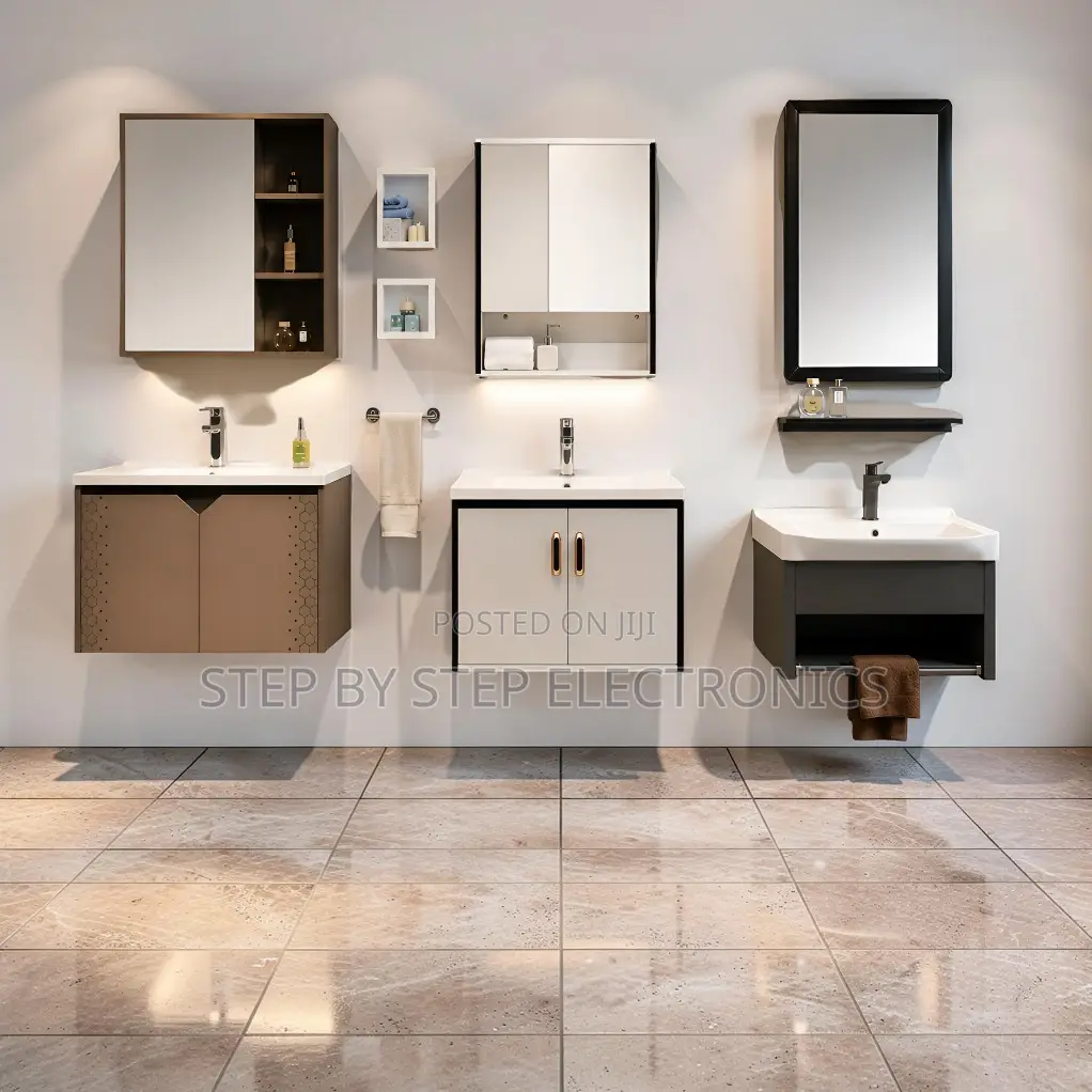 Elegant Wall Mounted Bathroom Vanity Cabinet With Mirror Organizer