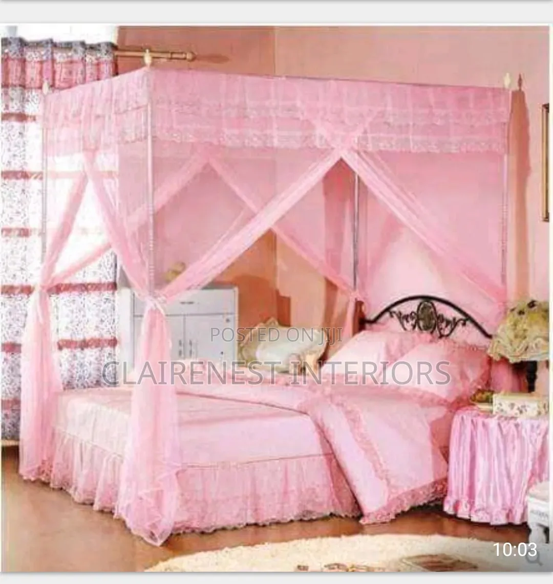 Cream and Pink Safe Sleep for the Whole Family Mosquito Nets