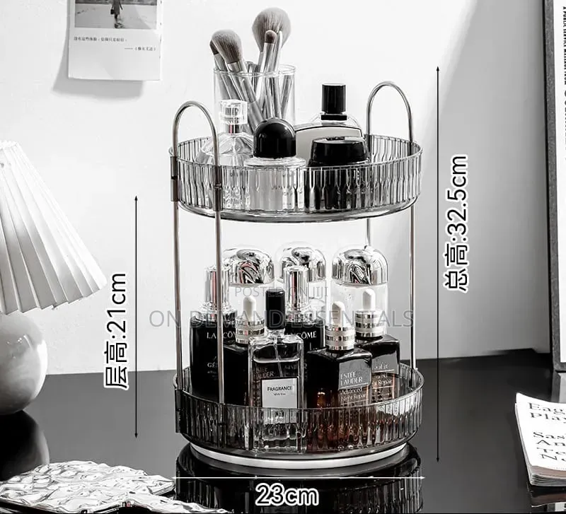 360 Degree 2 Tier Rotating Multifunctional Makeup Organizer