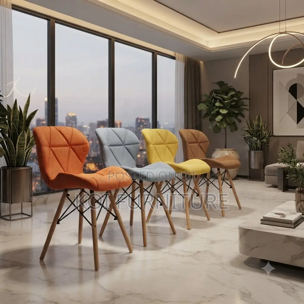 Dining Chairs; Leather Modern Eames Butterfly Chairs With Wooden Legs