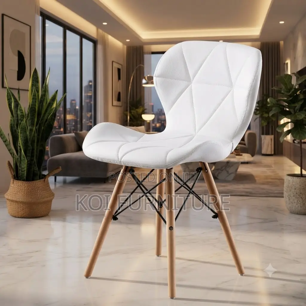 Dining Chairs; Leather Modern Eames Butterfly Chairs With Wooden Legs