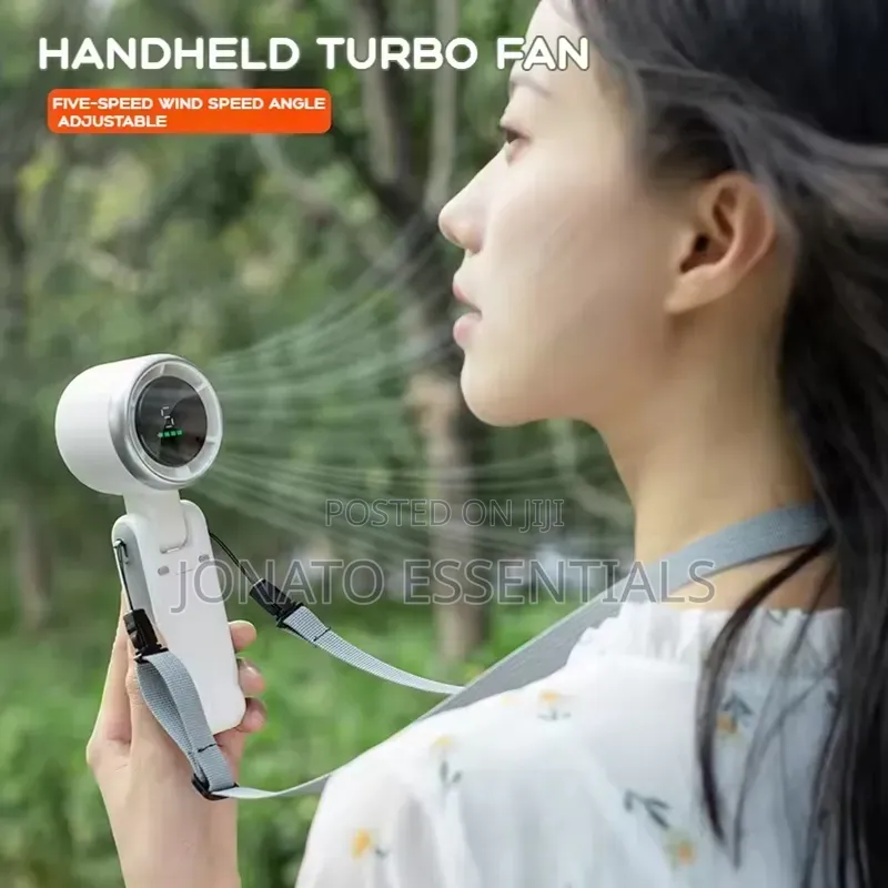 3 in 1 Portable Mini Handheld Neck Fan Rechargeable Digital Display
