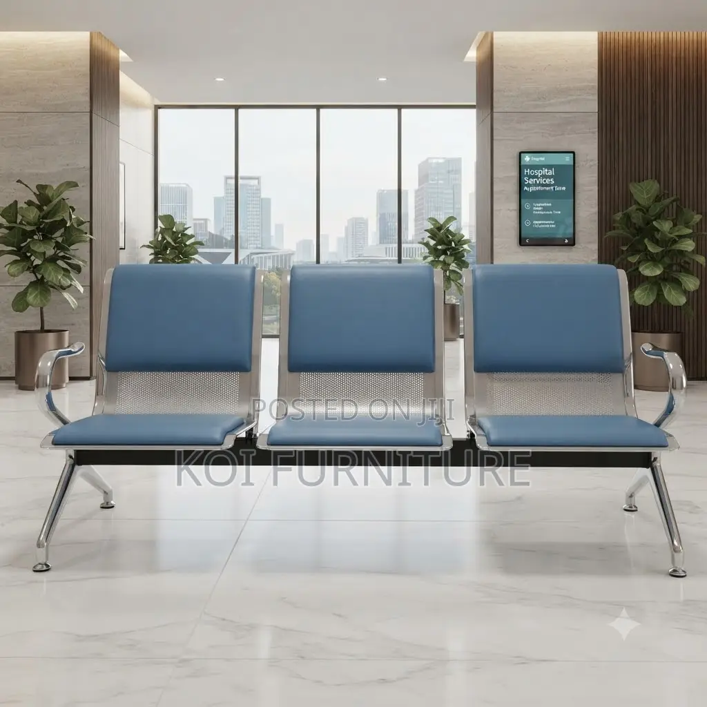 Office Benches; Three Seaters Leather Reception Office Conference Seat