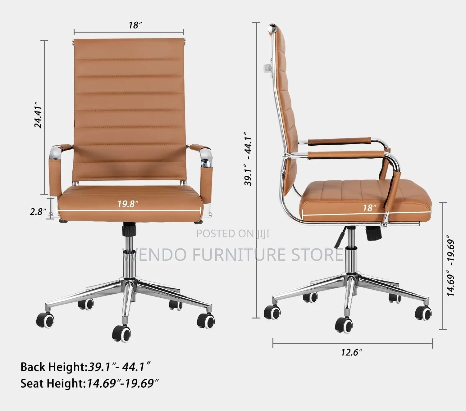 Office Chairs; Executive Office Chairs With Brown Leather Backrest