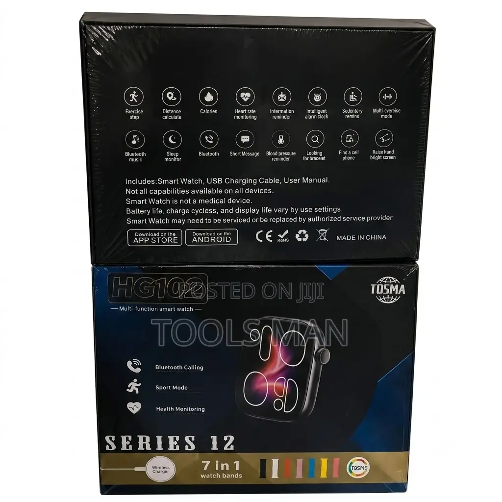 TOSMA HG102 Series 12 Smart Watch 7-in-1 Bluetooth Calling AMOLED