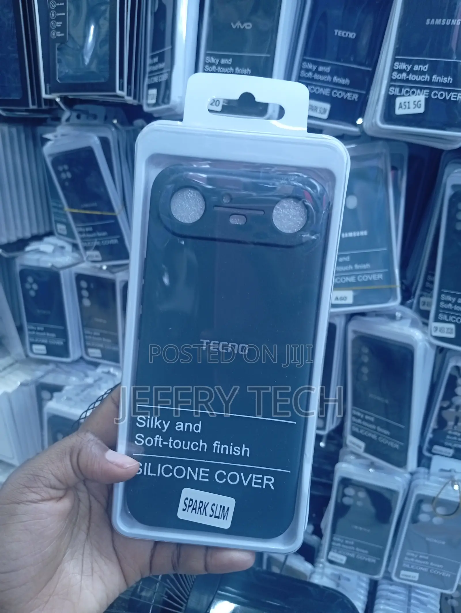 Tecno Spark Slim Silicone Protective Back Cover-, Soft-Touch Finish.