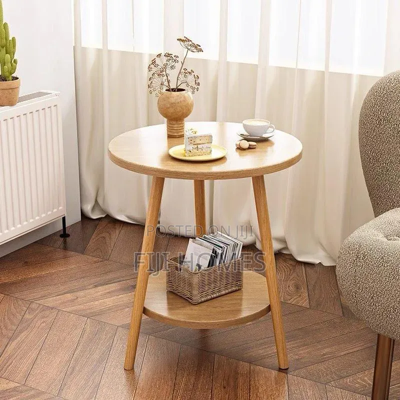 2 Layer Minimalist Nordic Style Coffee Side Table - Size:50*50CM