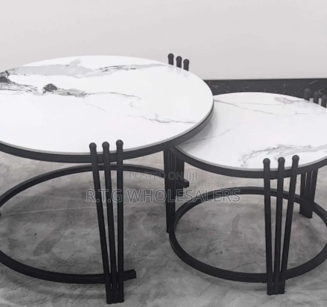 Executive Marble Coffee Table Set – 2-in-1 Design