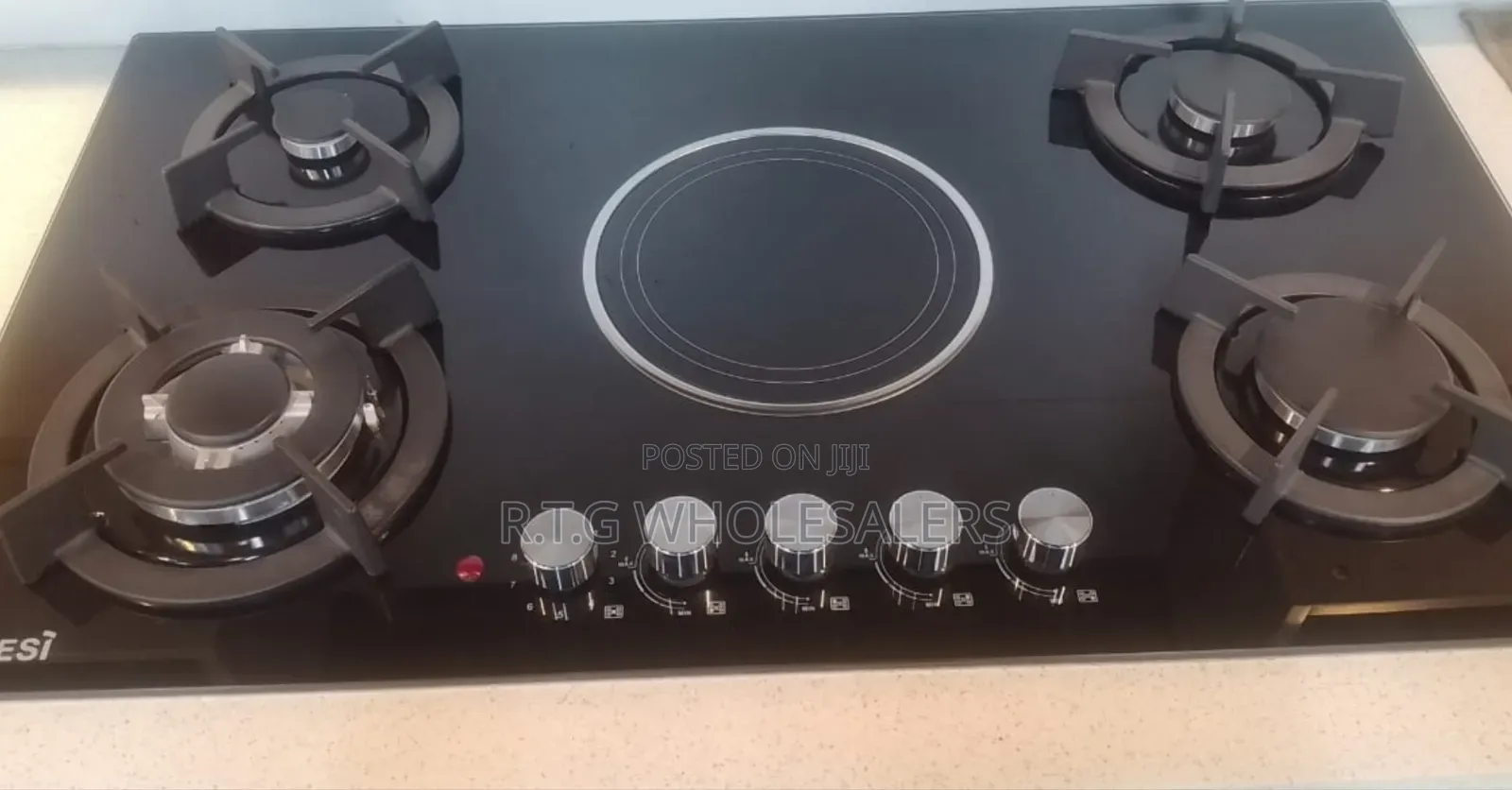Bolesi Glass Gas Hob 4 Gas + 1 Infrared Electric