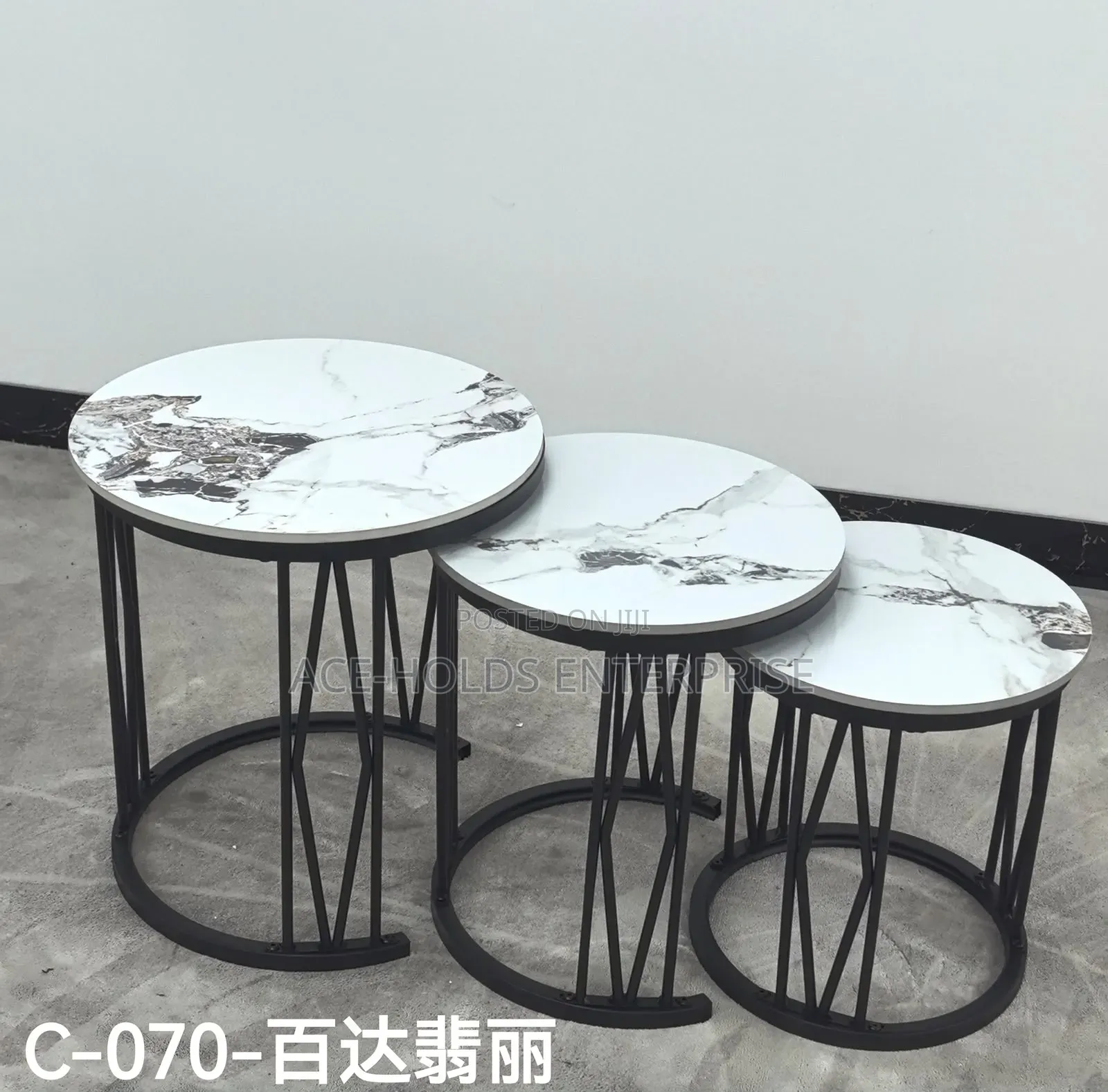 3 in 1 Executive Pure Marble Top Stone Nesting Coffee Table