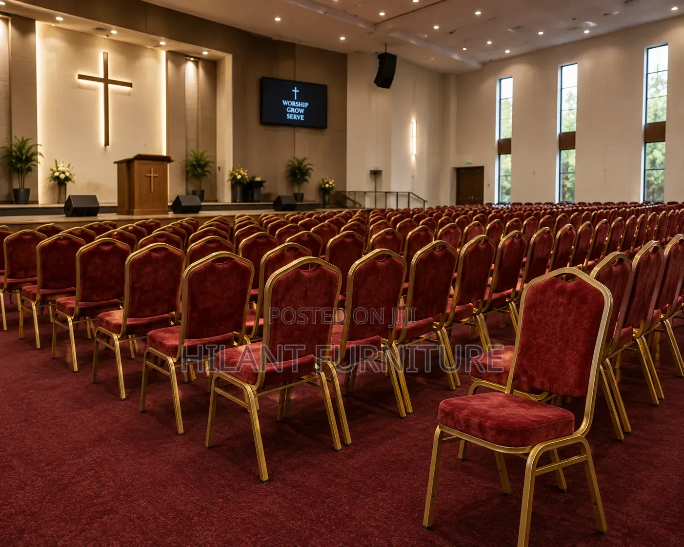 High-Density Red Conference Chair