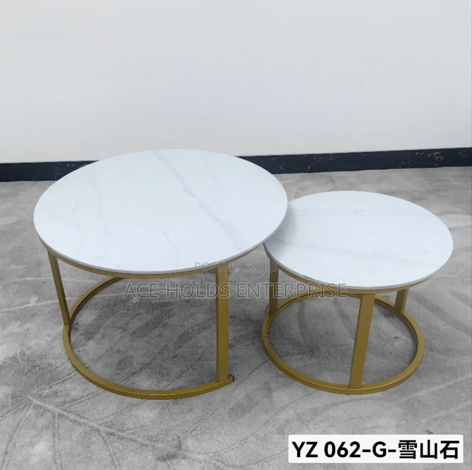 Marble Nesting Coffee Table - 2-in-1 Black/ Gold Stands