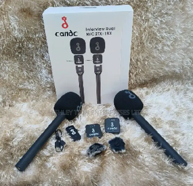CandC Portable Wireless Interview Microphone 2TX + 1RX