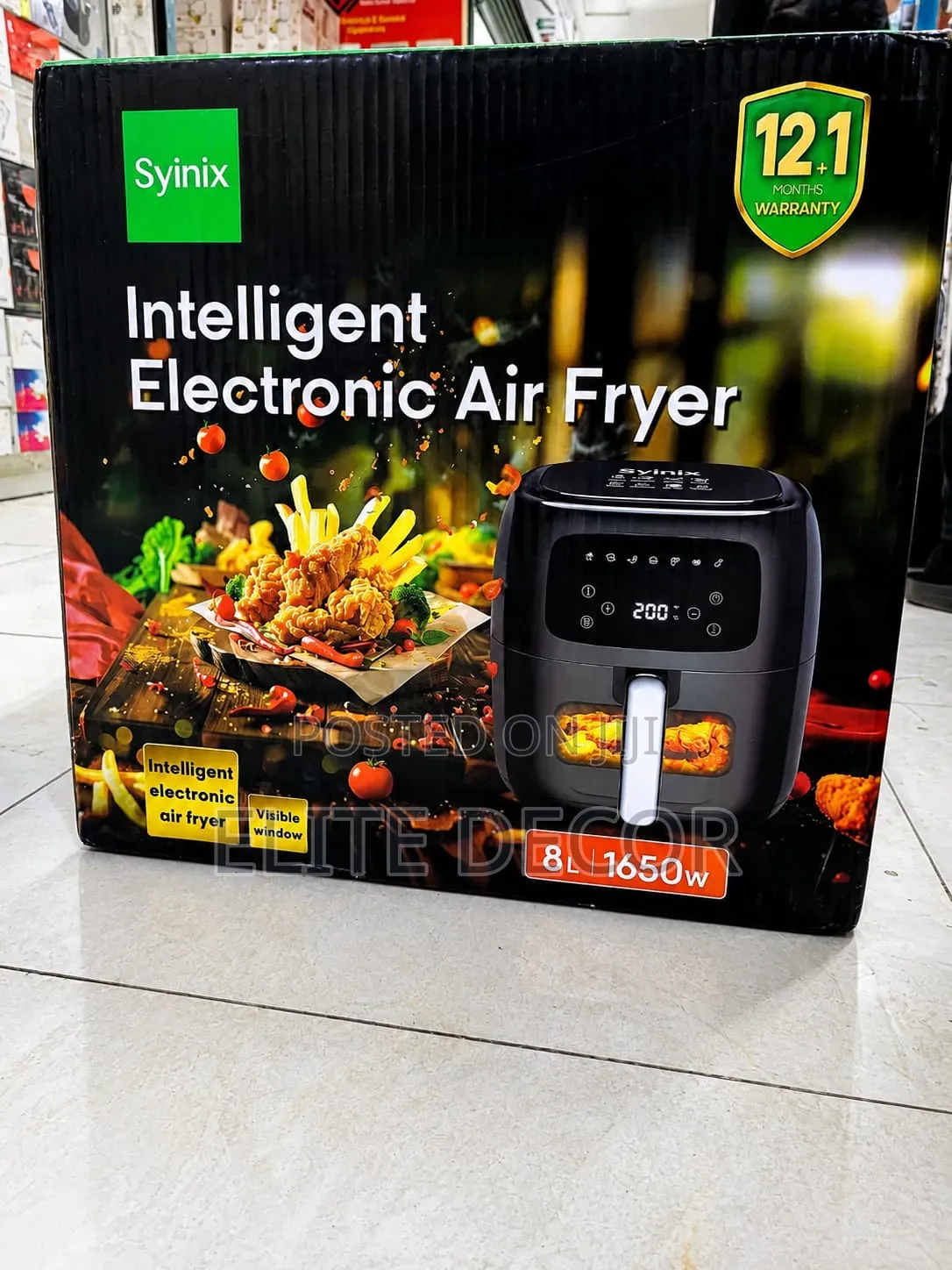 Title: Syinix 8L Digital Air Fryer – 1650W, Touch Display, 7 Preset