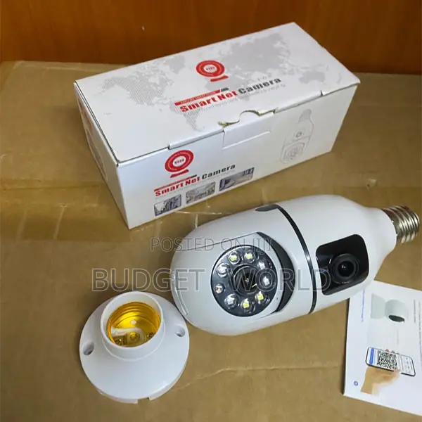 V380 Pro Dual Lens Wireless Bulb Camera – 360° Smart CCTV