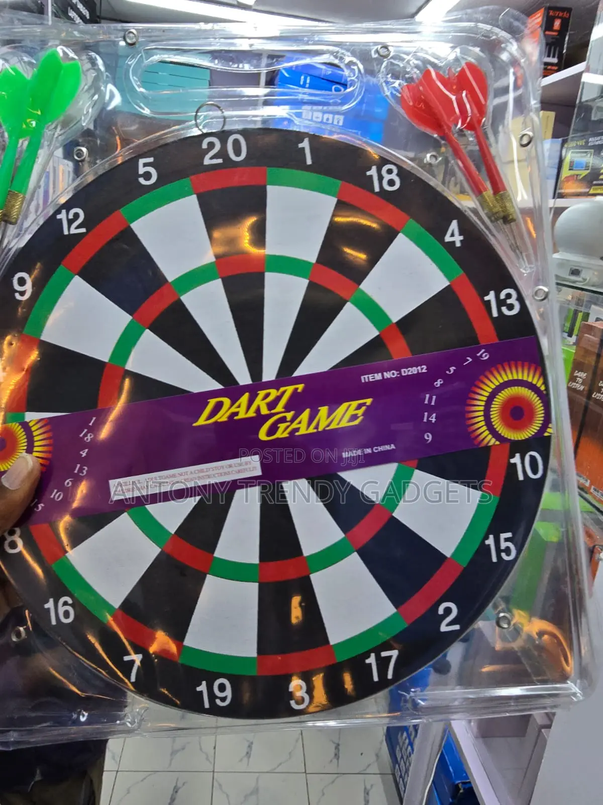17 Inch Dart Board Game Set With 6 Darts Double Sided