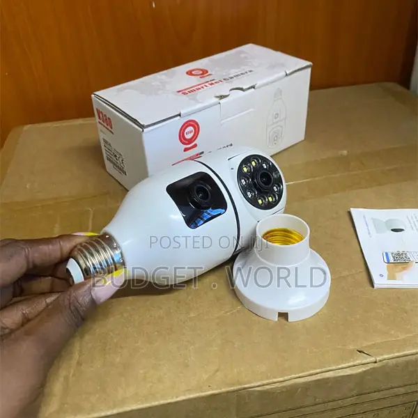 V380 Pro 360° Dual Camera WiFi Bulb Security Camera for Home