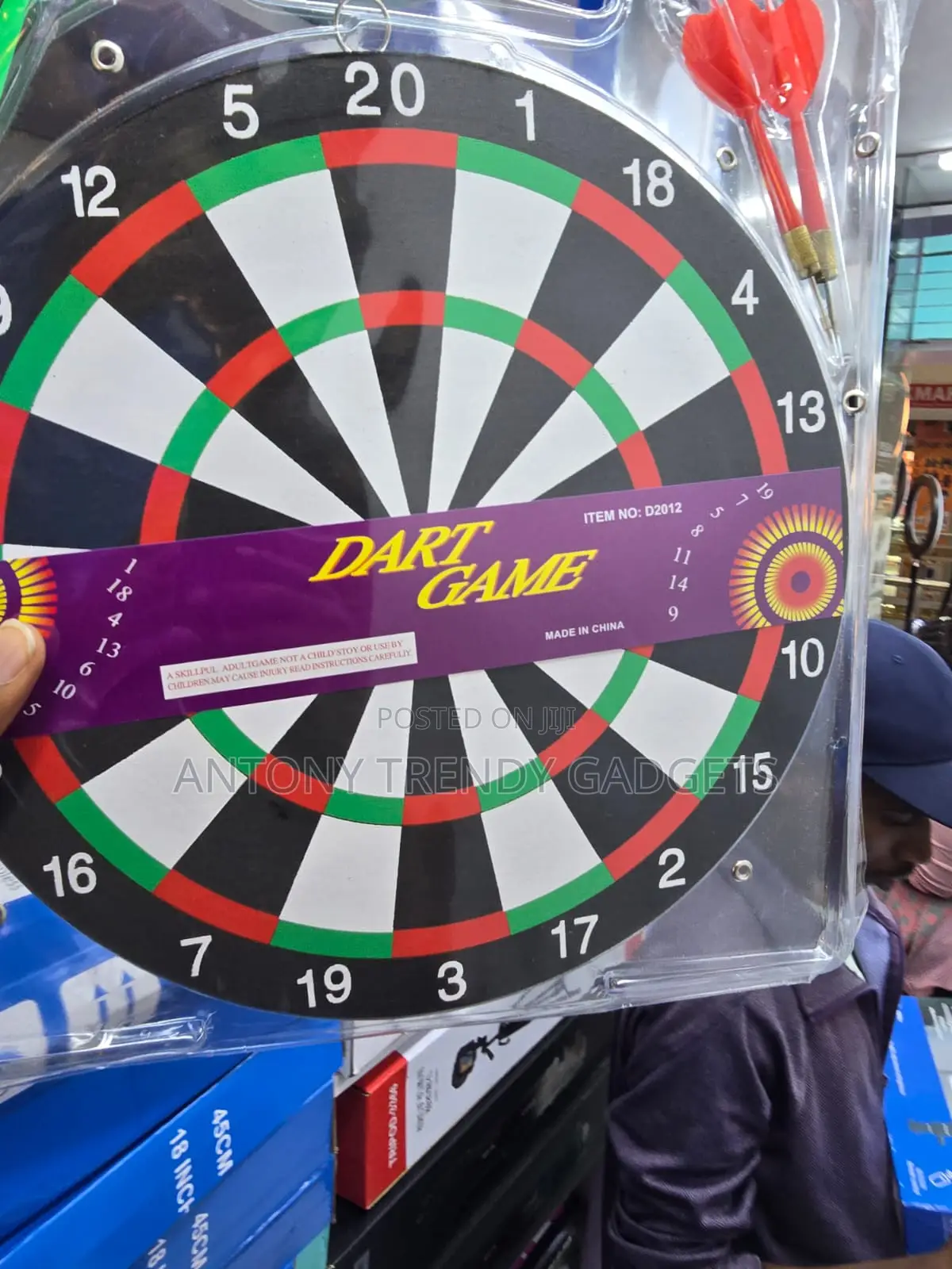 Double-Sided Dart Board With 6 Steel Tip Darts