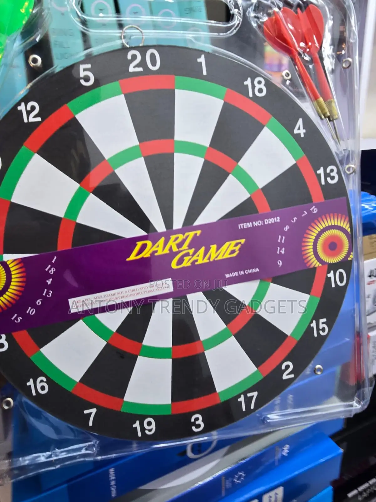 17 Inch Dart Board With 6 Darts Indoor Outdoor Game Set