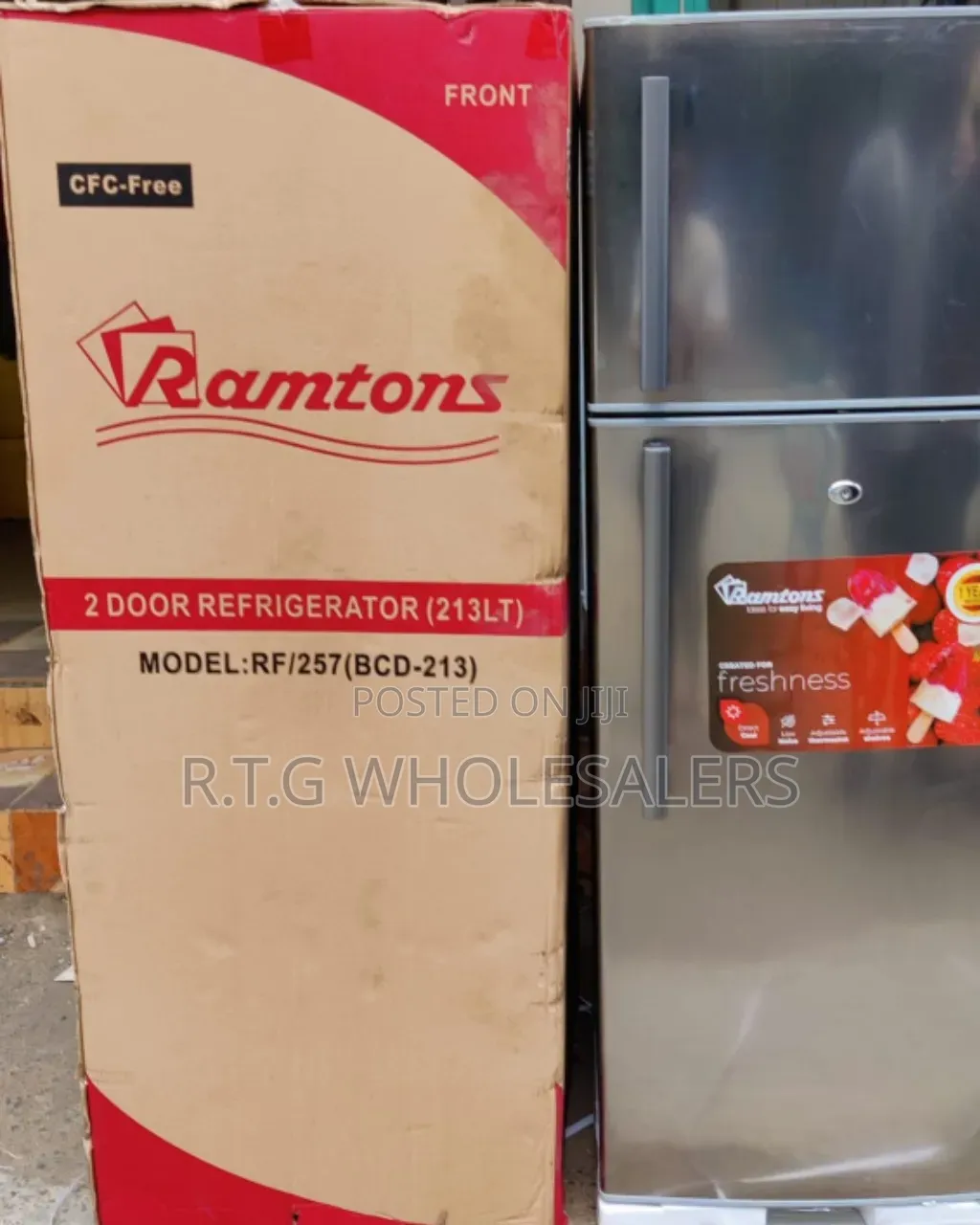 Ramtons RF/257 213L Double Door Fridge Titan