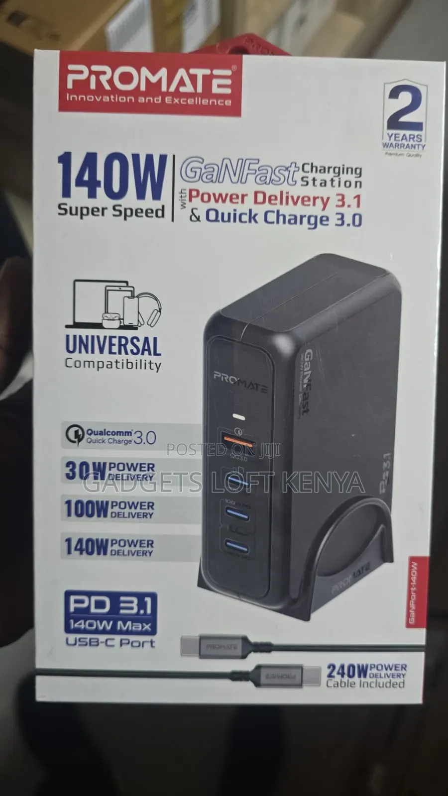 Promate Ganport -140w Supper-Speed GanFast Charging Station