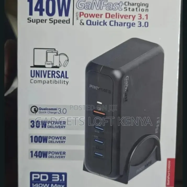 Promate Ganport -140w Supper-Speed GanFast Charging Station
