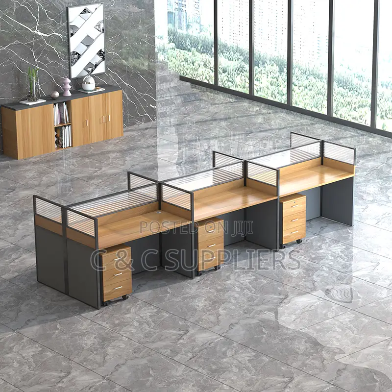 Office 6-Seater Brown Work-Station