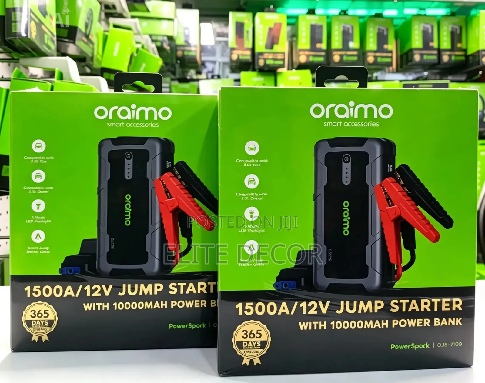 Oraimo PowerSpark 1500A 12V Car Jump Starter + 10,000mAh Power Bank