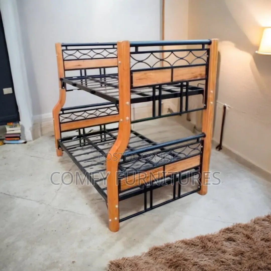 Wood and Metal Bunk Bed