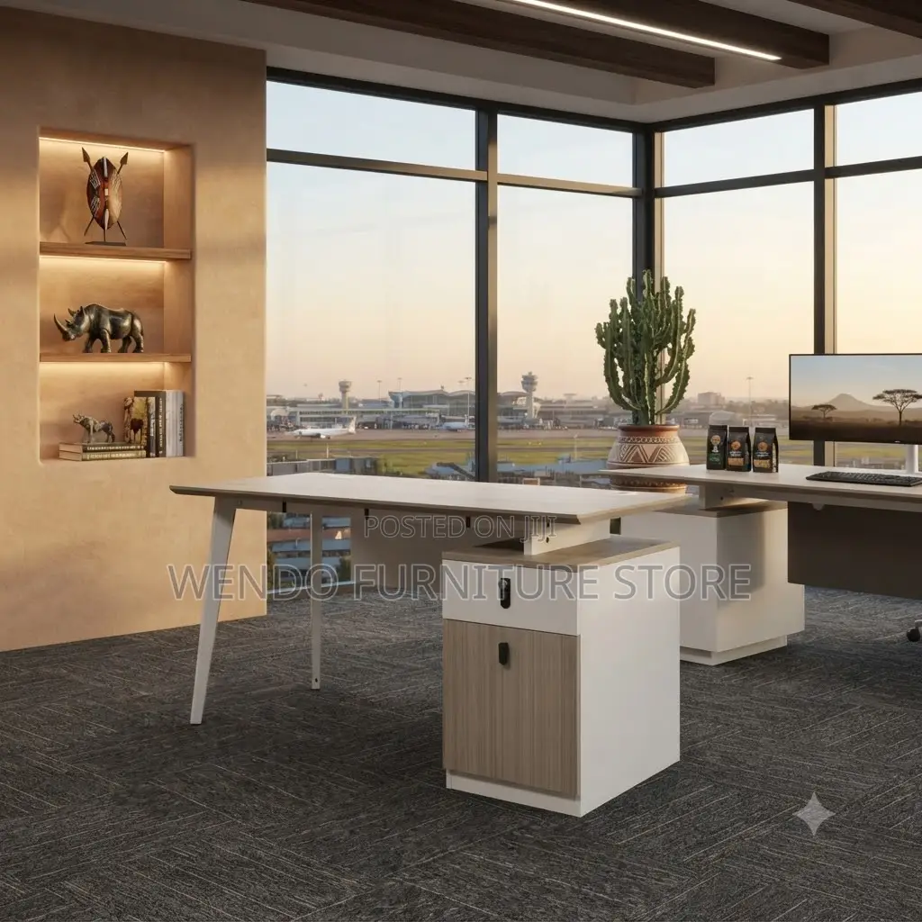 Office Desk; 1.2 Meters Executive Home Office Desk With Lock Cabinet
