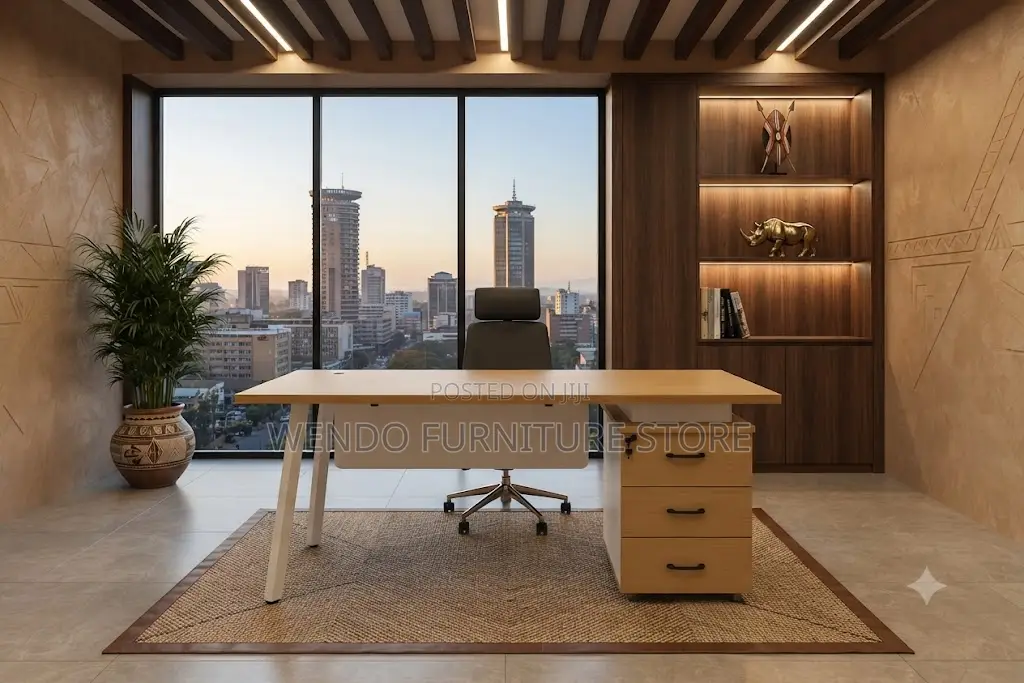 Office Desk; 1.2 Meters Executive Home Office Desk With Lock Cabinet