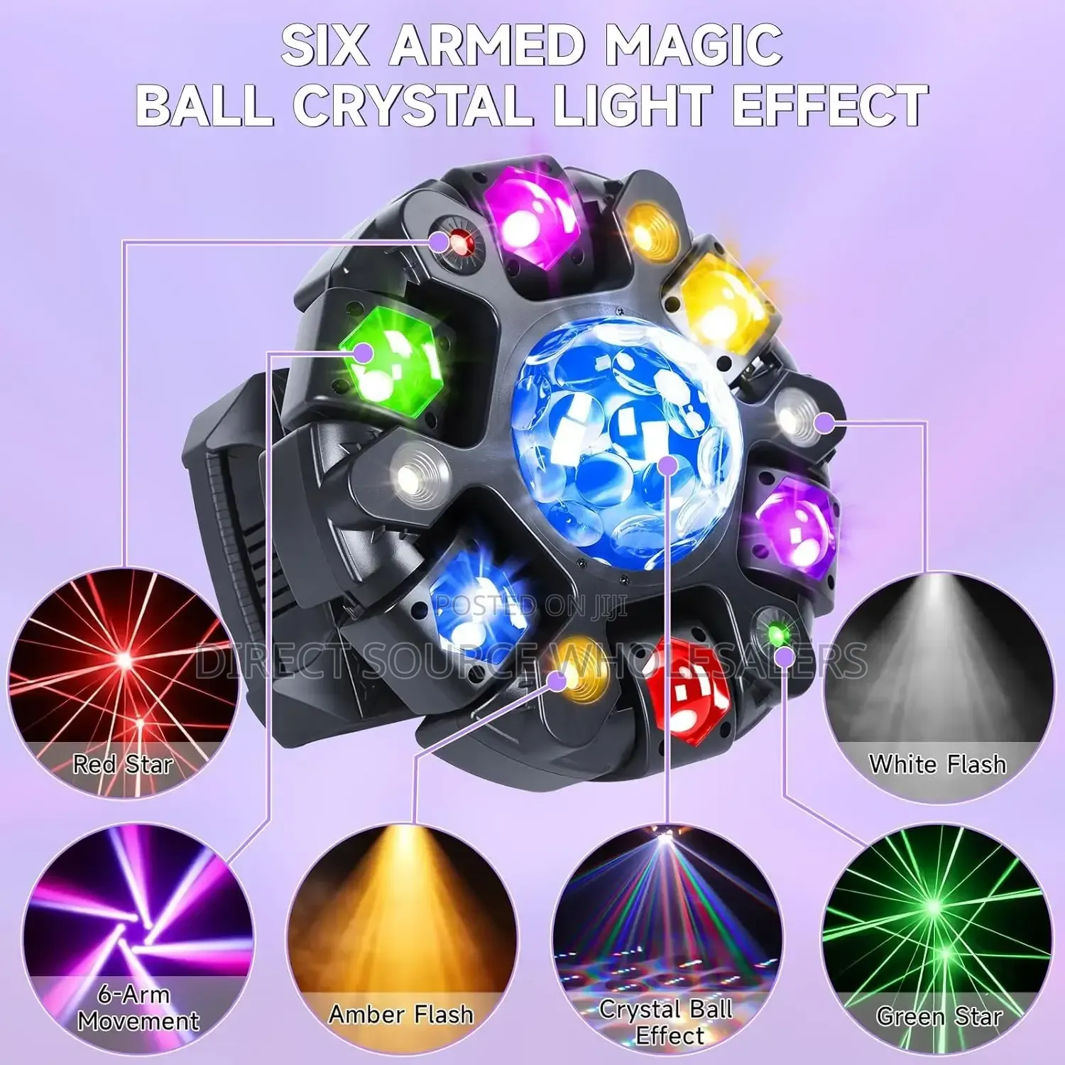 Professional 6-Arm RGBW Magic Beam Party Stage Lighting
