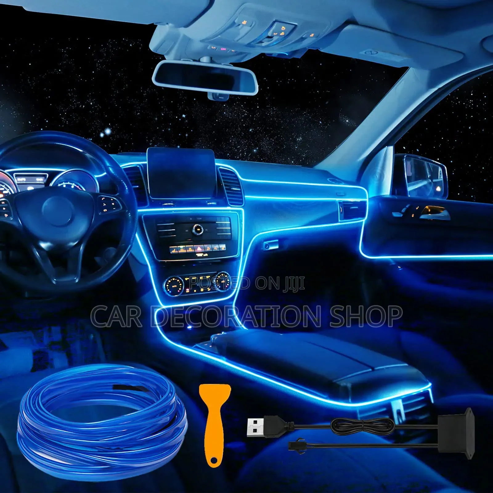 5mtrs Blue EL Wire Car Interior Led Strip Light