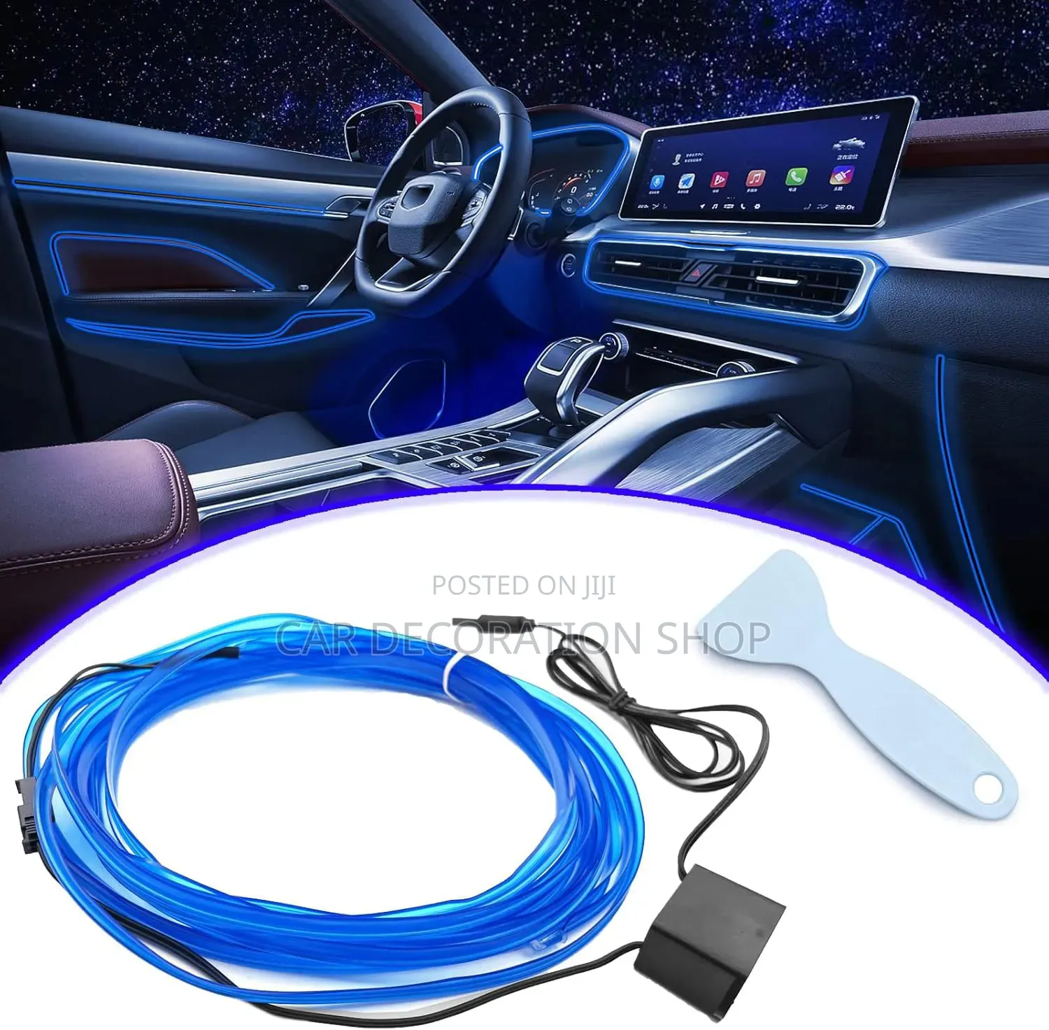 USB Powered 5mtr Flexible EL Wire Dashboard Gap Neon Strip Light