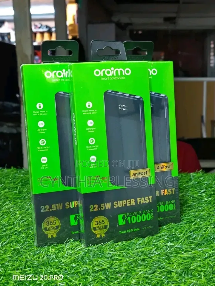 Oraimo Slice Link 10000mAh 12W Power Bank With Cables