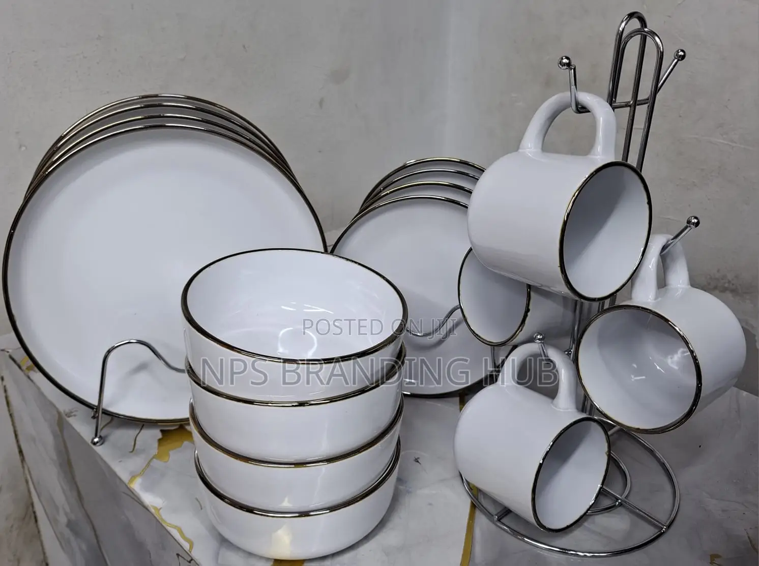 16pcs Dinner Set 4pc Plates 4 PC Bowls4pc Cups 4pc Sideplates (Bmk