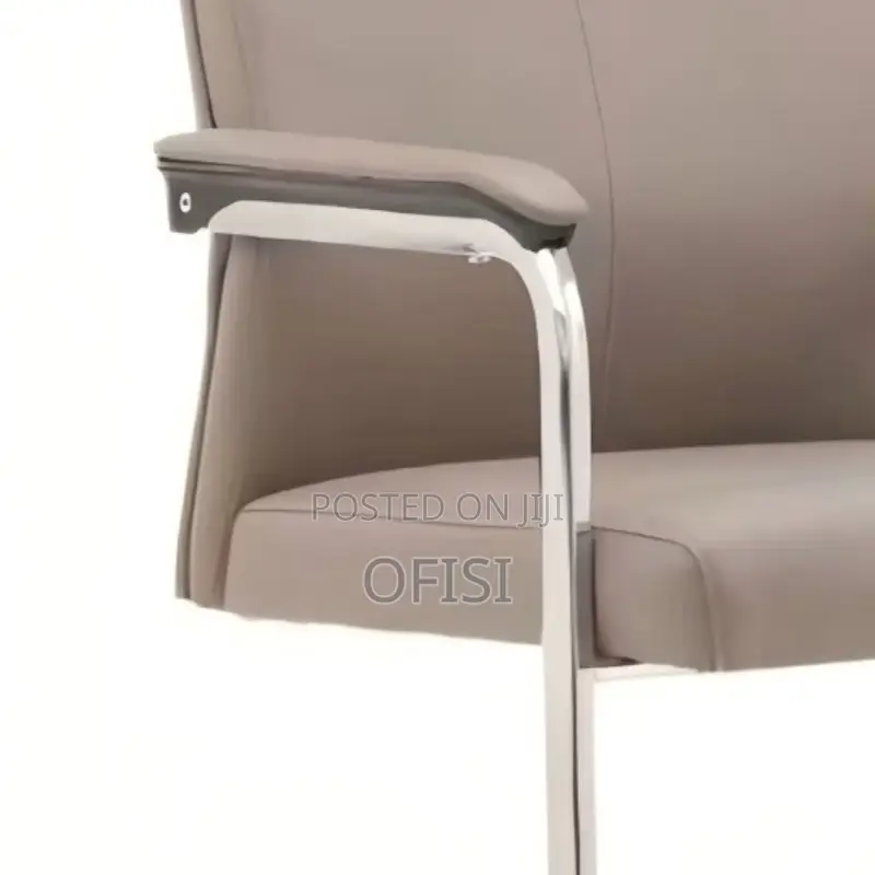 Office Chair; Brown Leather Executive Visitors Chair